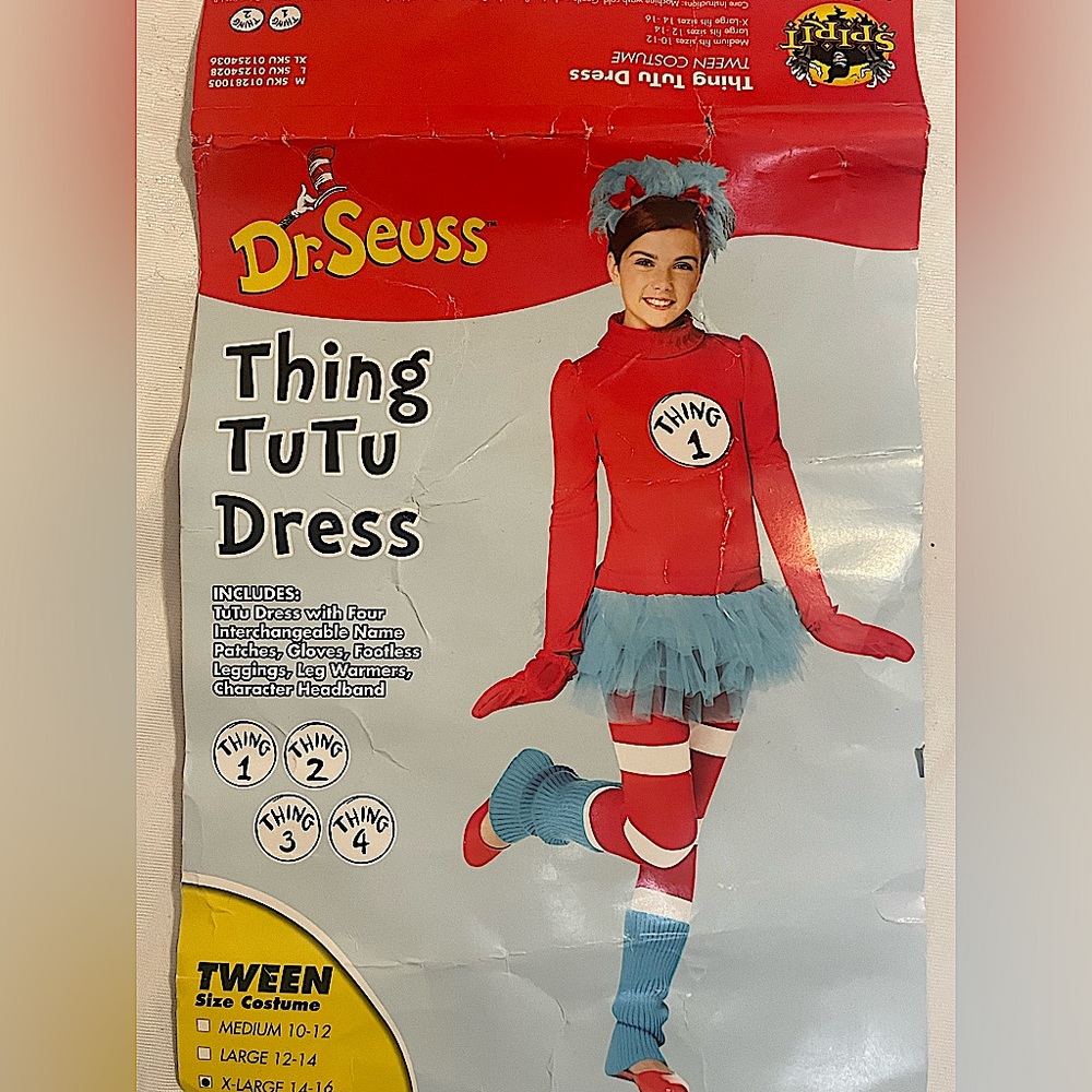 NEW Dr.  Seuss Thing 1 Tutu Dress Size: Youth XL